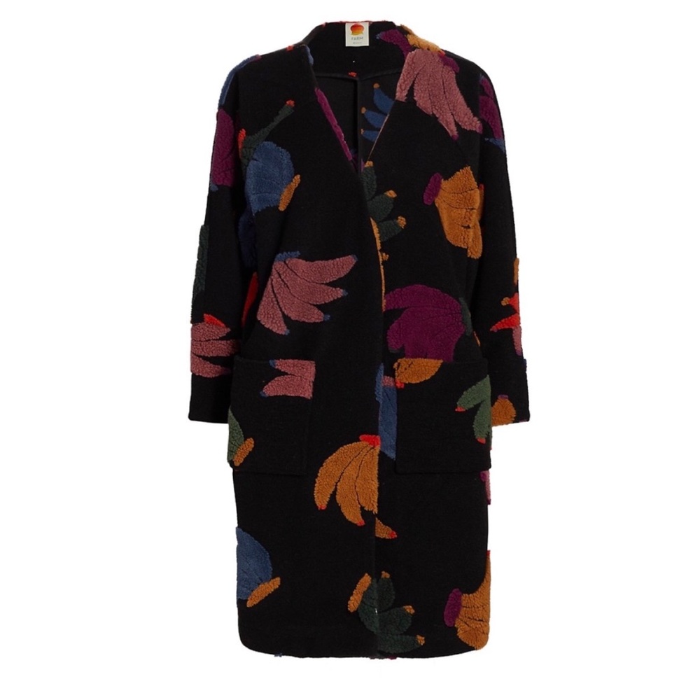 Farm Rio Banangola Cardigan Fleece Coat Sz.S